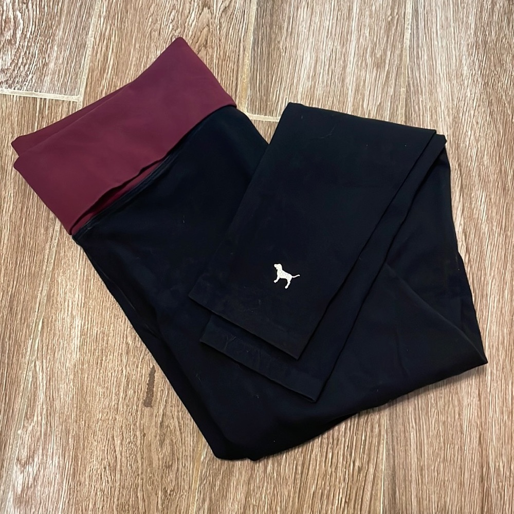 Victoria’s Secret Pink Fold Over Waist Yoga Leggings